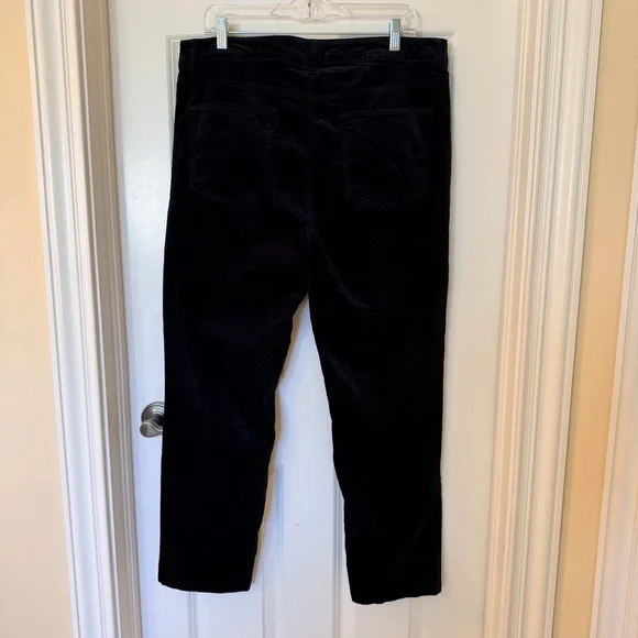 Talbots Classic High Waist Straight Leg Black Velvet Trousers Jeans - Picture 5 of 5